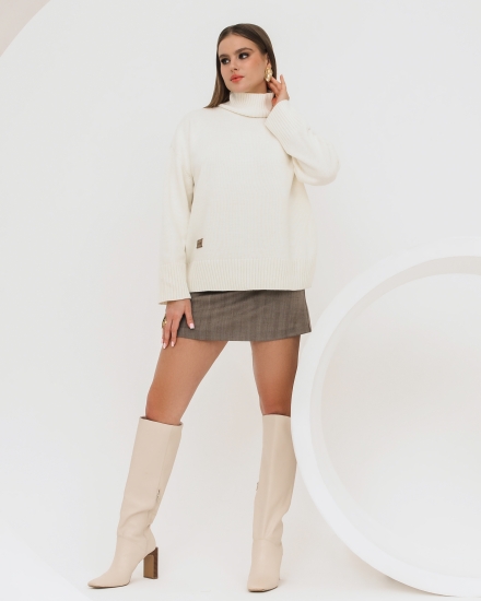 Стильная мини юбка А-силуэта Ganesha, серо-коричневый