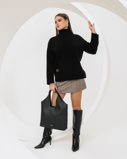 Свитер вязаный OVERSIZE, черный