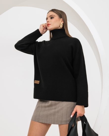 Свитер вязаный OVERSIZE, черный
