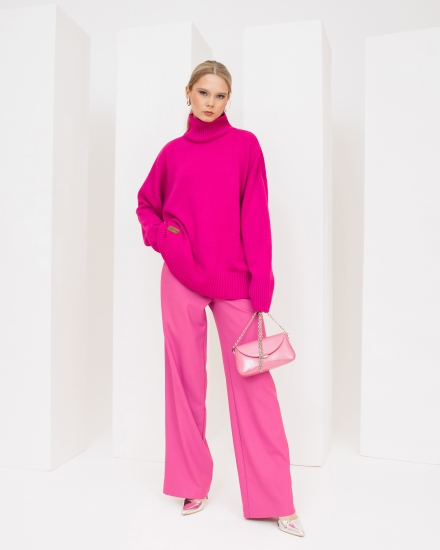 Широкие стильные брюки LZ Palazzo, фуксия