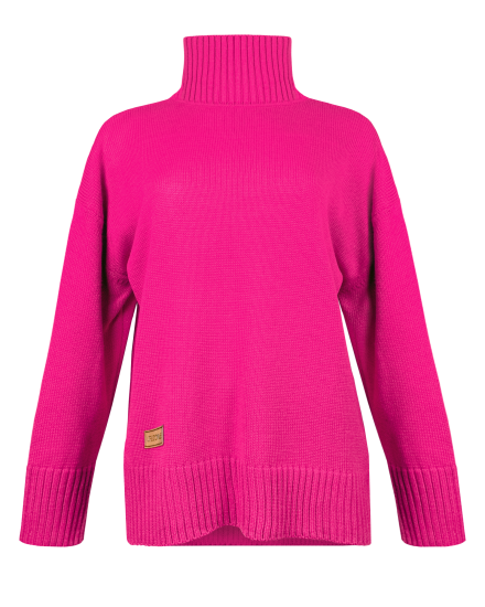 Свитер вязаный OVERSIZE, фуксия